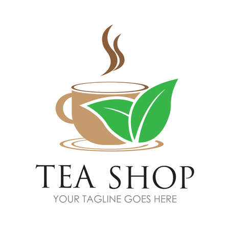 tea shop logo symbol vector illustration design templateのイラスト素材