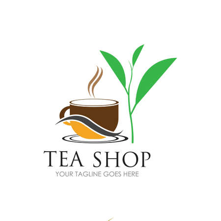 tea shop logo symbol vector illustration design templateのイラスト素材
