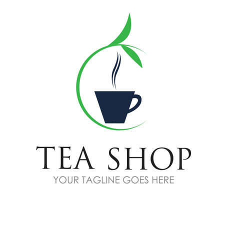 tea shop logo symbol vector illustration design templateのイラスト素材