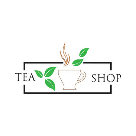 tea shop logo symbol vector illustration design templateのイラスト素材