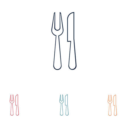 Cutlery vector icon illustration sign&#xA;Cutlery and Kitchen Set Icon Design Templateのイラスト素材