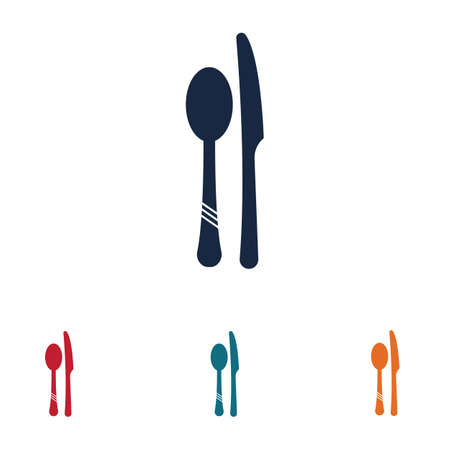 Cutlery vector icon illustration sign&#xA;Cutlery and Kitchen Set Icon Design Templateのイラスト素材