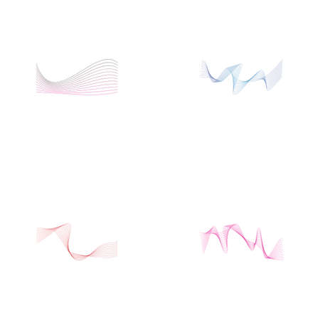 Colorful wave line illustrationのイラスト素材