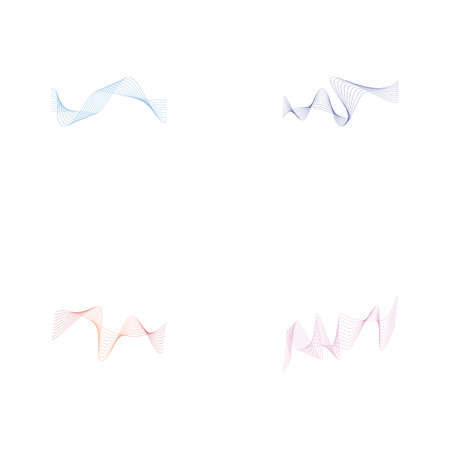 Colorful wave line illustrationのイラスト素材