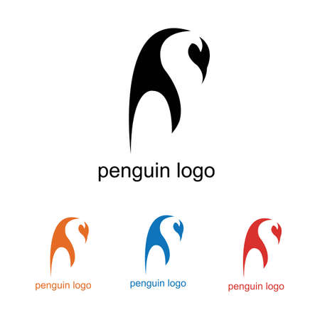 penguin bird vector logo, arctic animal symbolのイラスト素材