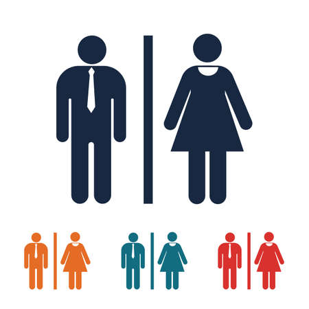 wc/toilet man women icon vector design templateのイラスト素材