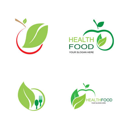 healthy food logo vector design icon illustrationのイラスト素材
