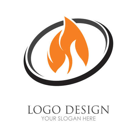 Fire with flame and feuer mit flamme Logo - Vectorのイラスト素材