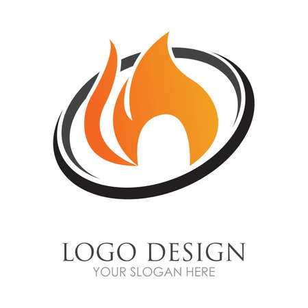 Fire with flame and feuer mit flamme Logo - Vectorのイラスト素材