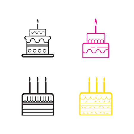 birthday cake icon vector design template