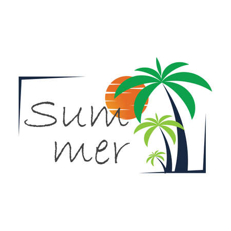 summer logo symbol  illustration design template - vector