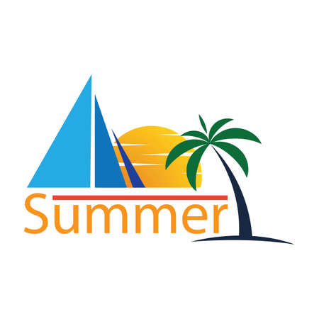 summer logo symbol  illustration design template - vector