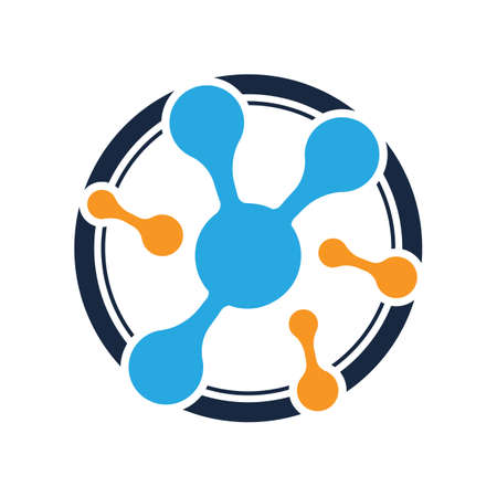 molecule logo vector icon illustration design templateのイラスト素材