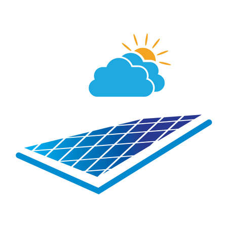Solar logo energy icon vector designのイラスト素材