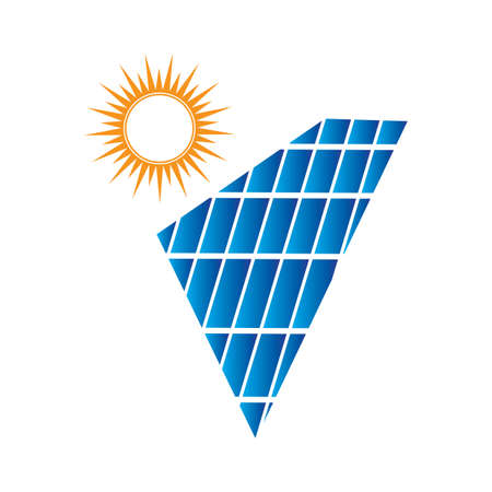 Solar logo energy icon vector designのイラスト素材