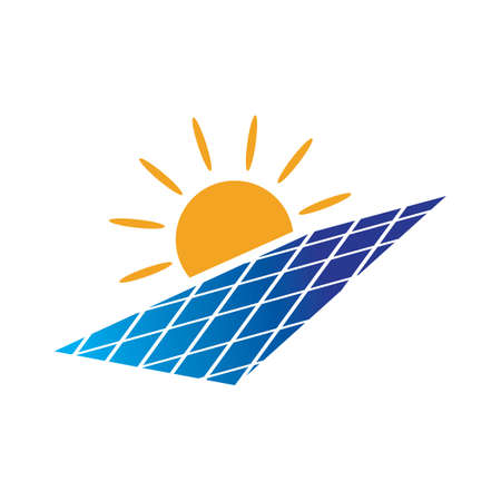 Solar logo energy icon vector design