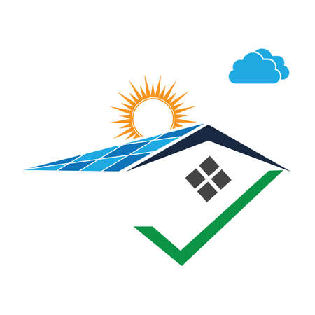 Solar logo energy icon vector designのイラスト素材