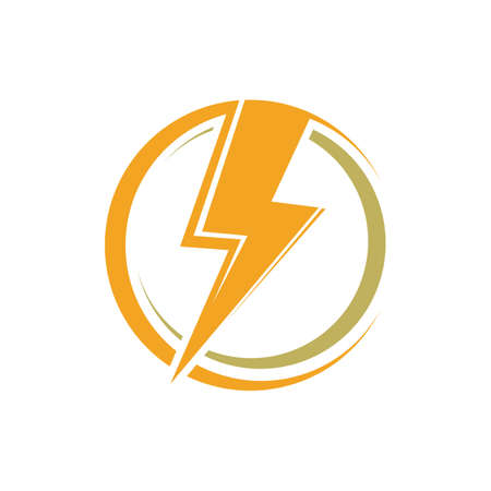 Thunder and Bolt Lighting Flash Icons Set. Flat Style on Dark Background. Vector - Vectorのイラスト素材