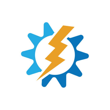 Thunder and Bolt Lighting Flash Icons Set. Flat Style on Dark Background. Vector - Vector
