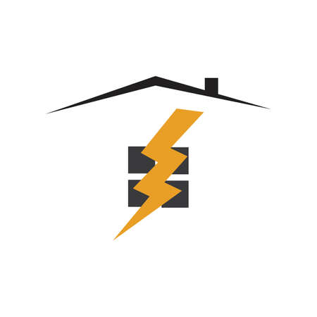 Thunder and Bolt Lighting Flash Icons Set. Flat Style on Dark Background. Vector - Vectorのイラスト素材