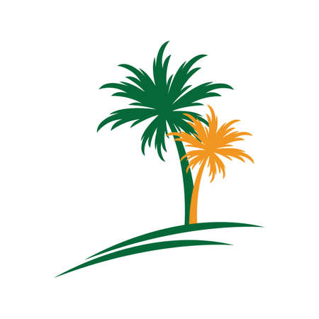 Palm tree summer logo template vector illustrationのイラスト素材