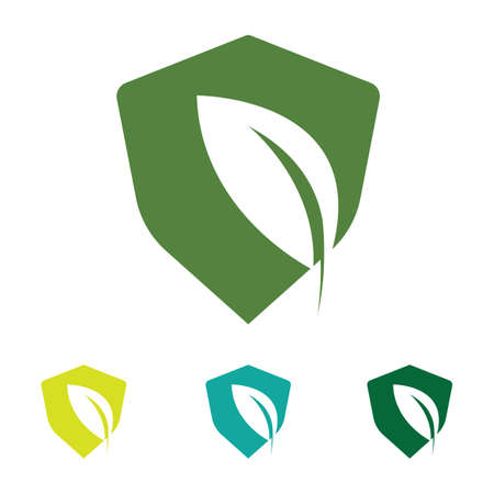 eco green leaf logo vectorのイラスト素材