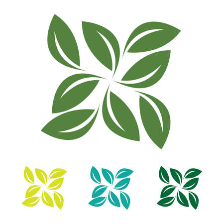 eco green leaf logo vector