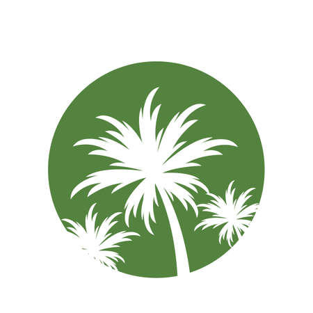 Palm tree summer logo template vector illustrationのイラスト素材