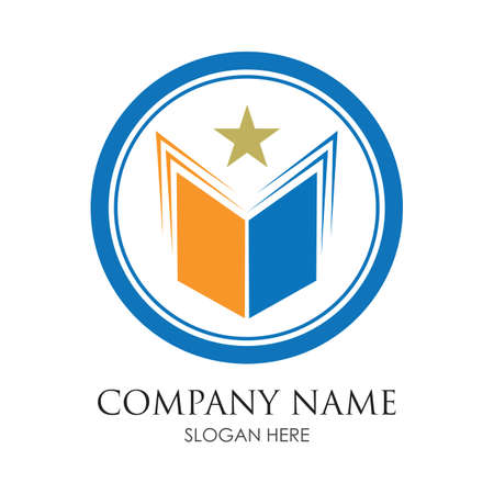 book logo and bookstore icon vector design templateBook Logo Template vector Illustration designのイラスト素材