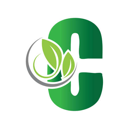 Green eco letters C logo with leaves. /symbol / alphabet / botanical / natural
Letter C eco leaves logo icon design template elements. Vector color sign.のイラスト素材