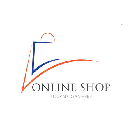 online shop logo vector icon illustration template designのイラスト素材