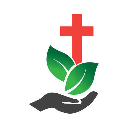 church christian line art logo design,Christian symbols.のイラスト素材