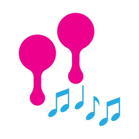 Maracas musical instrument icon. gradation style sign for mobile concept and web design. Percussion maracas flat vector icon. Brazilian carnival, masquerade, party symbol, logo illustrationのイラスト素材