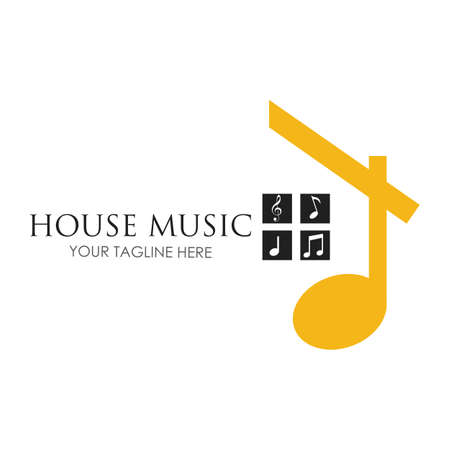 House music logo images illustration design templateのイラスト素材