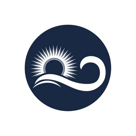 nature sea Water wave and sun icon vector illustration designのイラスト素材