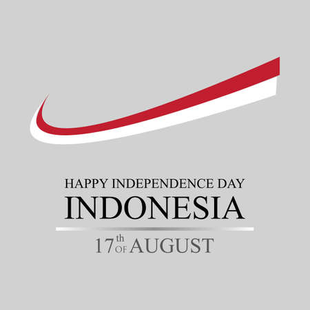happy independence day of indonesia  vector illustration design templateのイラスト素材