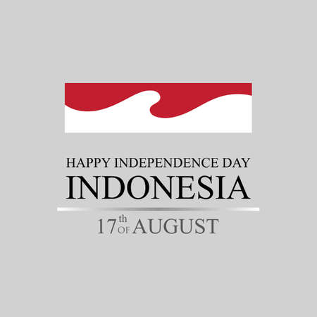 happy independence day of indonesia logo vector illustration design templateのイラスト素材