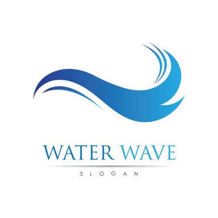 Water wave logo vector illustration designのイラスト素材