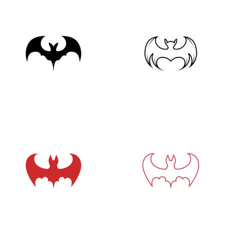 set of bat vector icon logo template illustration designのイラスト素材