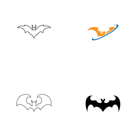 set of bat vector icon logo template illustration designのイラスト素材