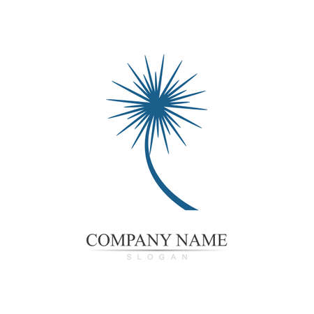 Dandelion logo and symbol flower illustration designのイラスト素材
