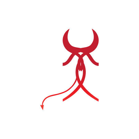 Devil horn Vector icon design illustration Templateのイラスト素材