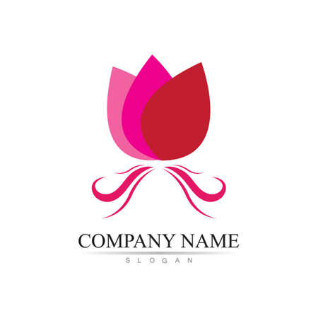 Beauty Vector lotus flowers design logo Template iconのイラスト素材
