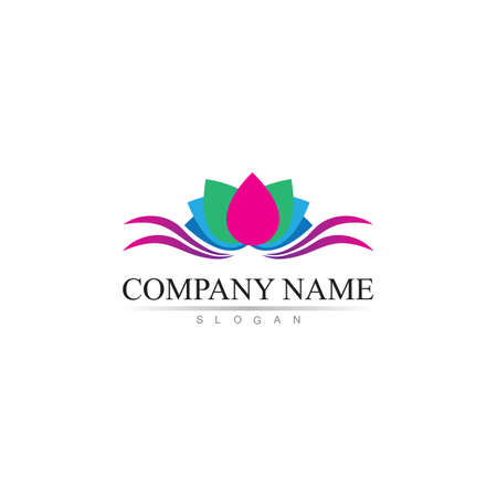 Beauty Vector lotus flowers design logo Template iconのイラスト素材