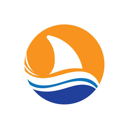 Shark fin logo template vector icon illustration designのイラスト素材