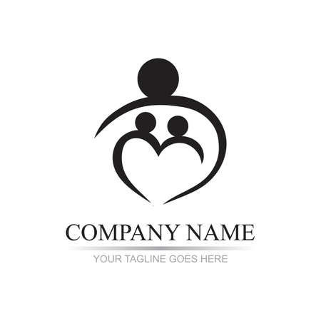 family care love logo and symbols illustration designのイラスト素材