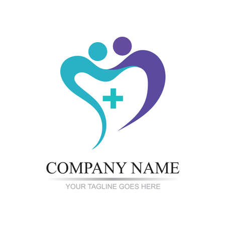family care love logo and symbols illustration designのイラスト素材