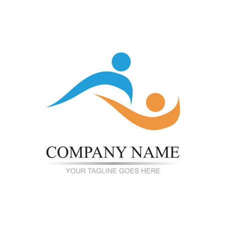 family care love logo and symbols illustration designのイラスト素材