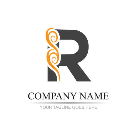 Letter R Logo Template vector icon designのイラスト素材