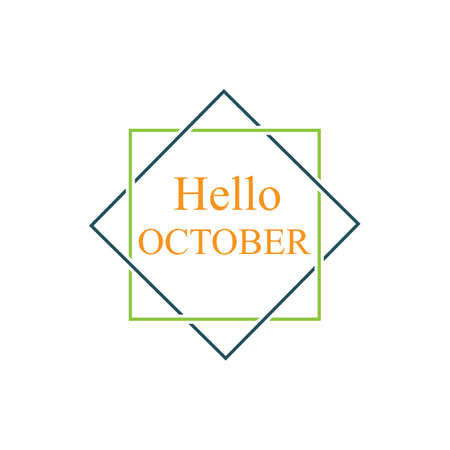 Hello October Template Vector, Design for Banner, Greeting Cards or Printのイラスト素材